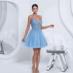 Vestido Curto Havenna Azul Serenity