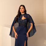 Vestido Midi Alessia Azul Marinho