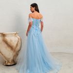 Vestido Longo Vallen  Azul Serenity