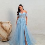 Vestido Longo Vallen  Azul Serenity