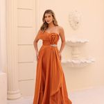 Vestido Longo Zirelle Terracota