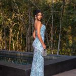 Vestido Longo Maria Paetê Azul Serenity
