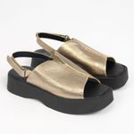 Sandália Flatform Prata Velho Fechamento em Velcro