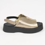 Sandália Flatform Prata Velho Fechamento em Velcro