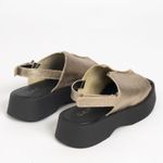 Sandália Flatform Prata Velho Fechamento em Velcro