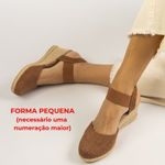 Sandália Anabela Caramelo com Elástico