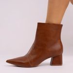 Bota Conhaque Salto Bloco Bico Fino