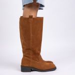 Bota Cano Alto Montaria Camurça Camel