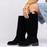 Bota Cano Alto Montaria Camurça Preto