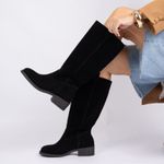 Bota Cano Alto Montaria Camurça Preto
