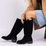 Bota Cano Alto Montaria Camurça Preto