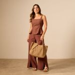Bolsa Palha Alça Tresse Marrom