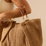 Bolsa Palha Alça Tresse Marrom