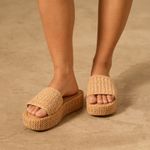 Sandália Flatform Palha Natural