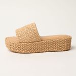 Sandália Flatform Palha Natural