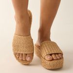 Sandália Flatform Palha Natural