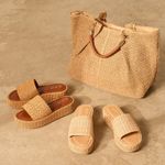 Sandália Flatform Palha Natural