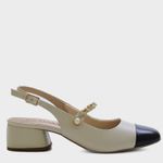 SLINGBACK PENÉLOPE  OFF WHITE/PRETO