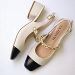 SLINGBACK PENÉLOPE  OFF WHITE/PRETO