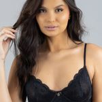 Sutiã Em Renda com Aro Raiane Preto 