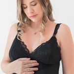 Camisola Longa Amamentação Isadora Preto - Laura Duncan