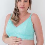 Top Amamentação Renda e Bojo Removível Isadora Verde Frais - Laura Duncan