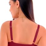 Sutiã Top Jacquard Texturizado com Bojo Removível sem Costura