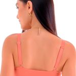 Sutiã Top Jacquard Texturizado com Bojo Removível sem Costura