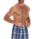 Cueca Samba Canção Xadrez Tons de Azul