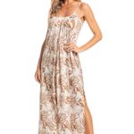 Vestido Midi Sybille Estampado Victoria Algas Caramelo - Daniela Tombini