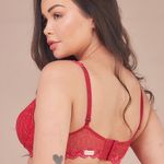 Sutiã Amamentação em Renda com Aro Bicolor Vermelho Marina