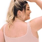 Sutiã Top Com Renda e Bojo Removível Plus Sem Costura