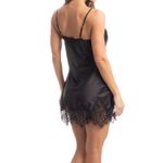 Camisola Curta em Cetim e Renda Preto Alicia - Daniela Tombini