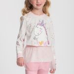 Pijama Infantil Manga Longa e Calça Mundo dos Sonhos