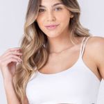 Top Com Bojo Removível E Alça Rolote Stella