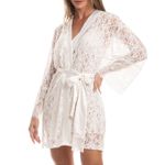 Robe Curto Em Renda e Cetim Hortência Branco - Daniela Tombini