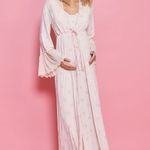 Camisola Longa Regata com Botões Poá Rosa Alice - Miss Victtoria