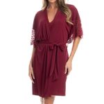 Robe Feminino Curto Com Renda Manu Colors Vinho - Daniela Tombini
