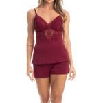 Short Doll Com Renda Manu Colors Vinho - Daniela Tombini