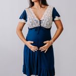 Camisola Manga curta com Botões, Renda e Tule Sofia