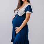 Camisola Manga curta com Botões, Renda e Tule Sofia