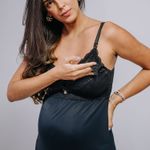 Camisola Amamentação Curta Preto Lívia