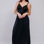 Camisola Amamentação Longa com Renda Preto Eduarda