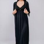 Robe Longo com Renda Preto Eduarda