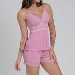 Short Doll Alça com Renda Fabíola