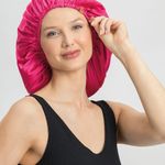 Kit de Touca de Dormir Cetim + Scrunchie Pink
