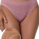 Kit 2 Calcinhas Biquíni Com Renda Sem Costura Bronze com Roxo Claro