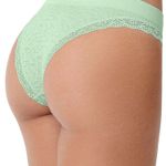 Kit 2 Calcinhas Biquíni Com Renda Sem Costura Verde Água com Lilás
