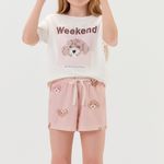 Short Doll Infantil Manga Curta Weekend