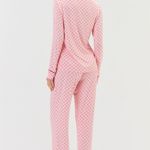Pijama Feminino Manga Longa e Calça Xadrez Pink